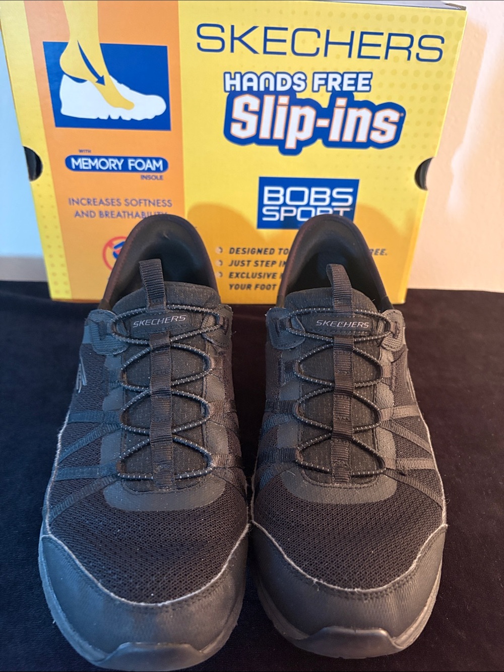 Skechers Black and Dark Gray Slip-On Athletic Sneakers